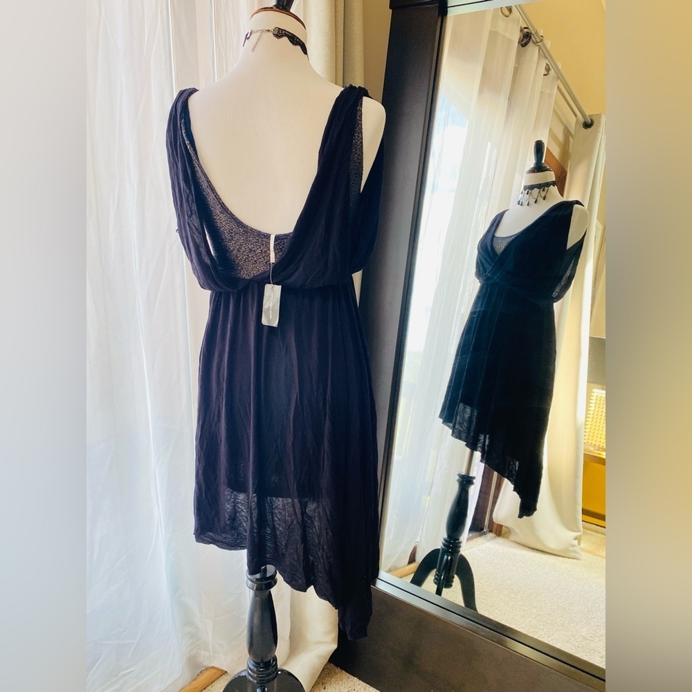 ๐โจ Dazzle in Black & Blue! FREE PEOPLE Asymmetrical Dress โจ๐ - Picture 8 of 8
